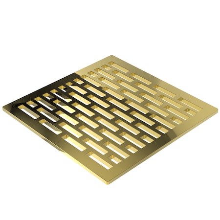 Newport Brass 6" Square Shower Drain in Forever Brass (Pvd) 233-606-01